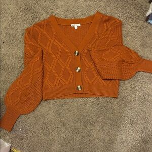Cider Rust Cable Knit Cardigan